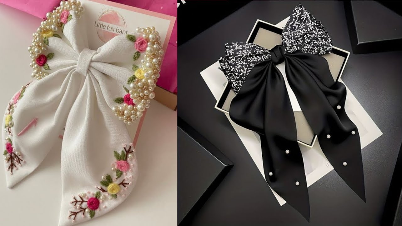 Beautiful Tail Bow  ⭐🌸🌺🥰🥰For Unique Hair Style ⭐⭐💐🌼🌼🌼 Diy craft Ideas For Beginners