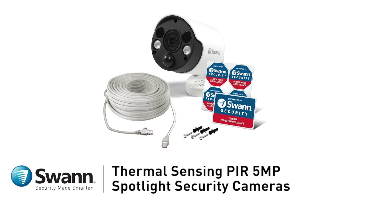 Swann Spotlight Add-on 5MP Security Camera 2-Way Audio, Sensor Lights Overview NHD-865MSFB