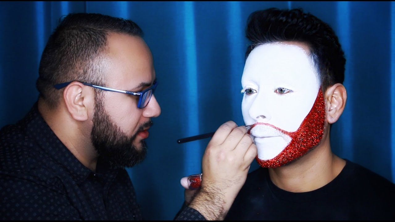 DIY Clown White & Glitter Beard Halloween Makeup Tutorial - mathias4makeup