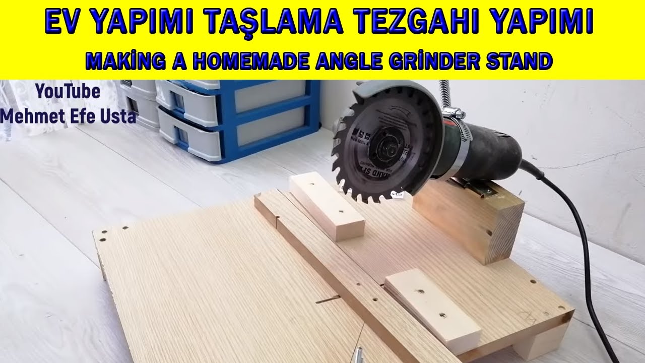 Spiralden  Metal ve Ağaç Kesme Standı Yapımı (avuç taşlama, Making a Homemade Angle Grinder Stand