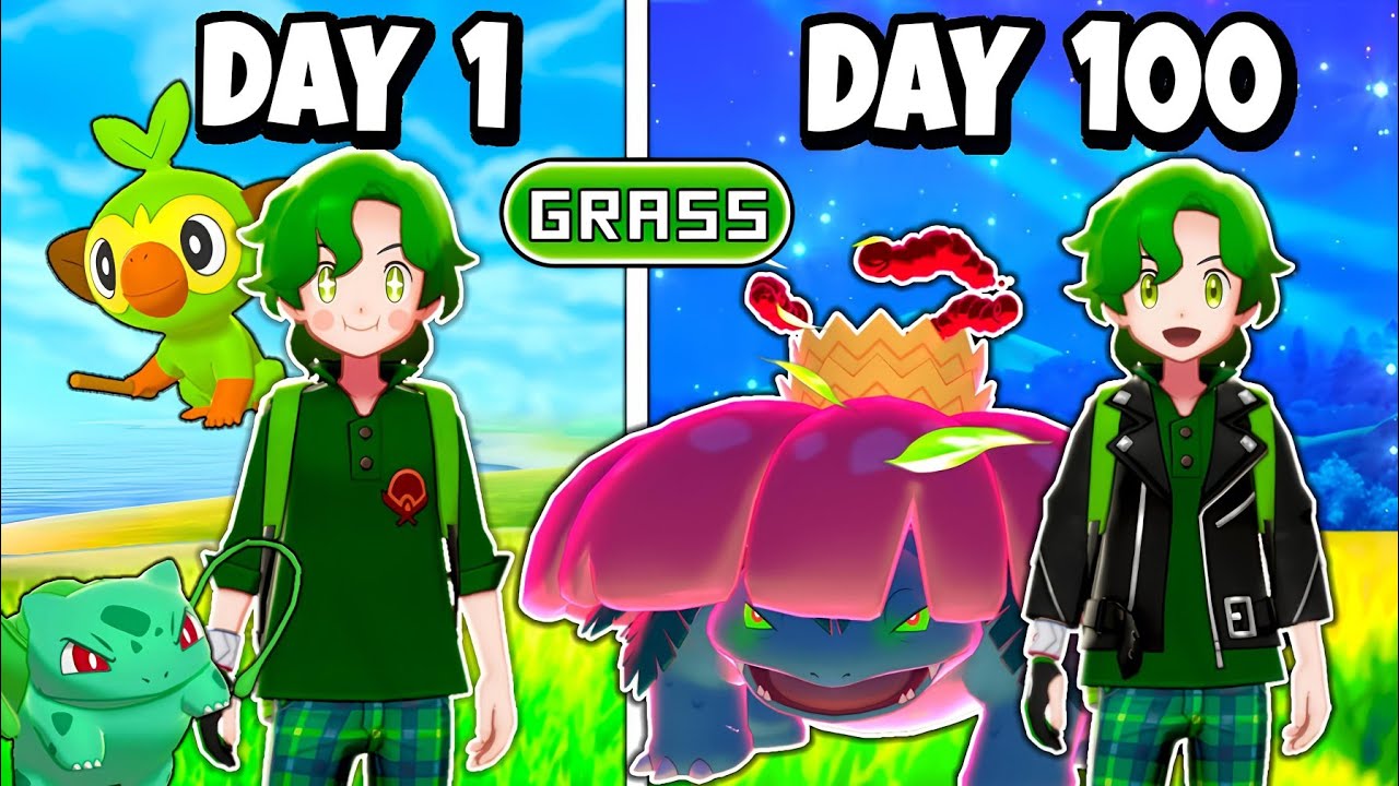 I Spend 100 Day With Only Grass Type Pokemon in Pokemon Sword & Shield [ FULL POKEMON MOVIE ]