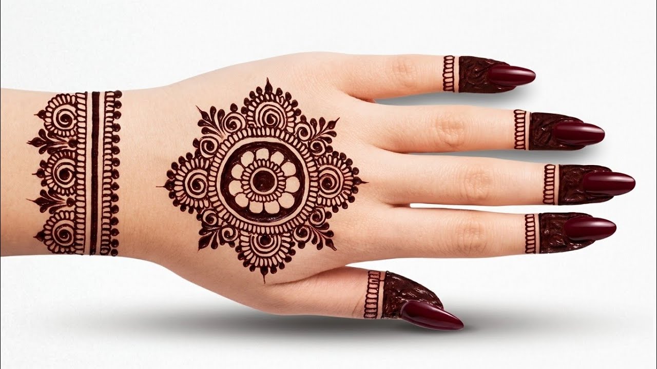 Beautiful Gol Tikki Mehandi Design | Back hand simple mehndi design | mehndi ki design | 