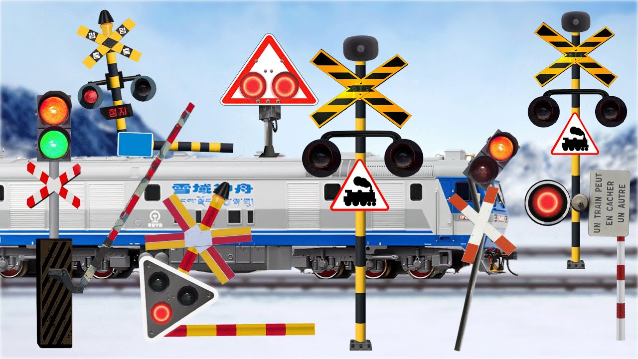 【 踏切アニメ 】寒冷地にヘルプに行くふみきりカンカン✈️✈️✈️The Railroad Crossing Going to Help in a Cold Region