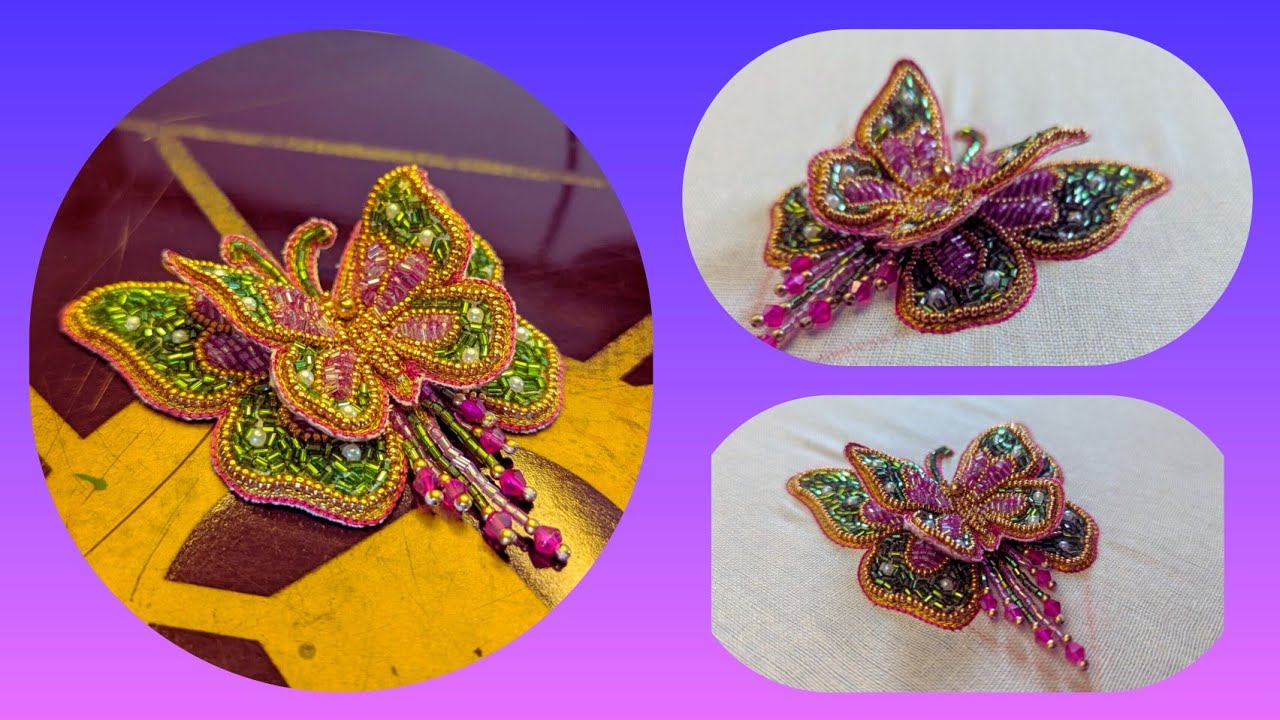 How to make a beautiful 3d butterfy patch/step by step tutorial for beginners 🦋# aari embroidery 