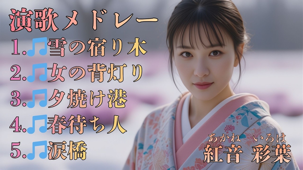 【AI演歌 名曲集】🎵雪の宿り木／🎵女の背灯り／🎵夕焼け港／🎵春待ち人／🎵涙橋｜心に沁みる5曲コンピレーション