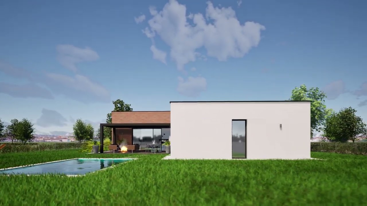 Projekt nowoczesny dom parterowy z płaskim dachem
