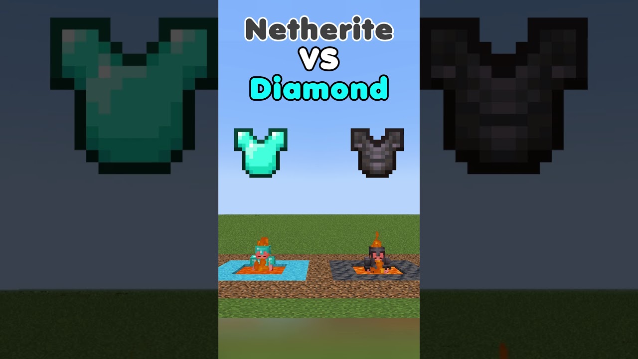 Netherite VS Diamond ARMOR  #minecraft #comparison