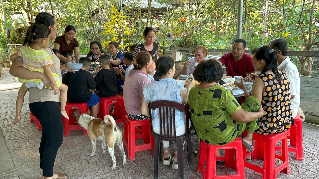 Gia Đình Nấu Vài Món Chay Cúng Cha #1265 - Hai Sướng 