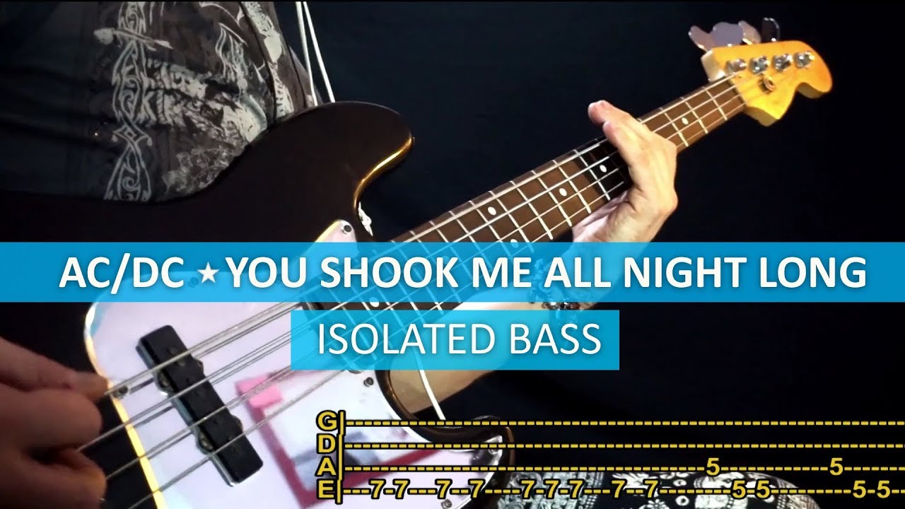 [bass only]  AC DC - You shook me all night long / bass cover / playalong with TAB