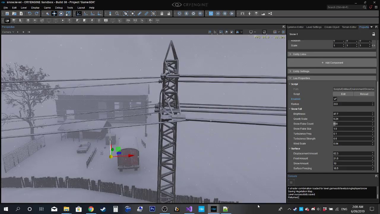 Snow displacement shader in CRYENGINE 5.6