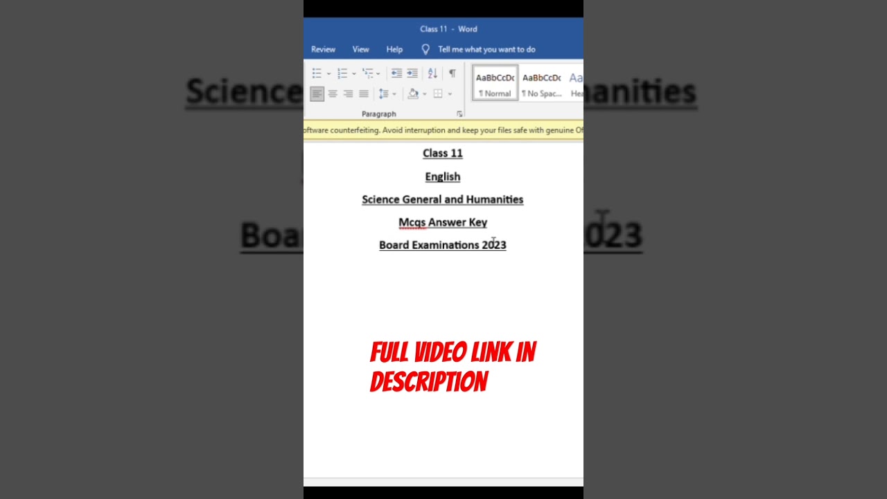 Class 11 English Science General and Humanities Mcqs Answer key Board Exams 2023 | @CSC1232