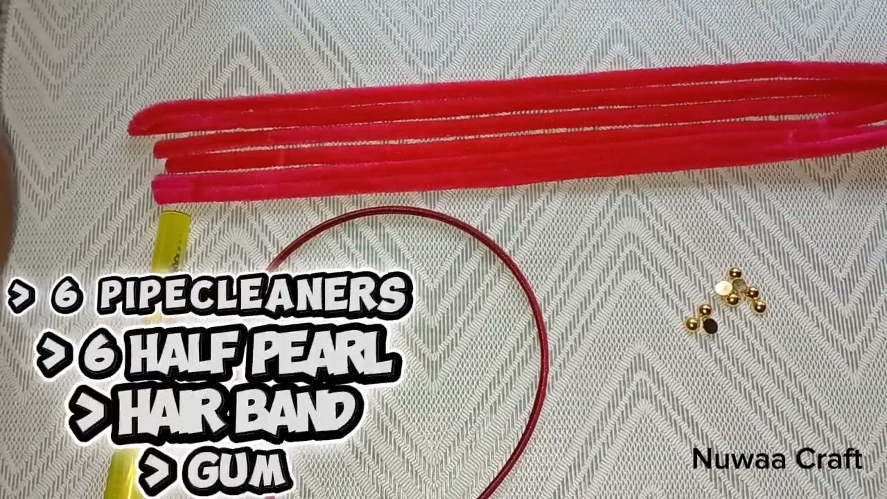 How to make pipecleaners hair bands || පයිප්ක්ලීනර් වලින් hair band එකක් හදමු 👸  @nuwaacraft