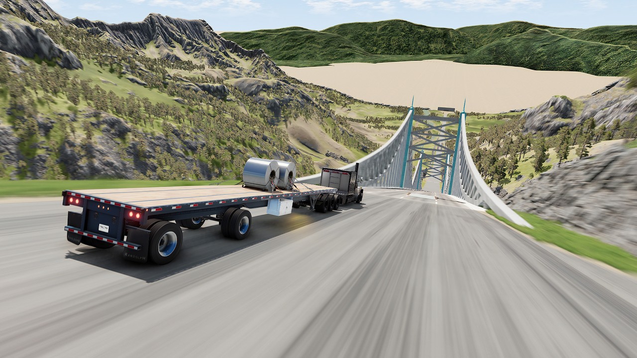 Full Throttle INSANE Long Downhill lane ! | BeamNG.drive Epic Crashes & Speed Test #65