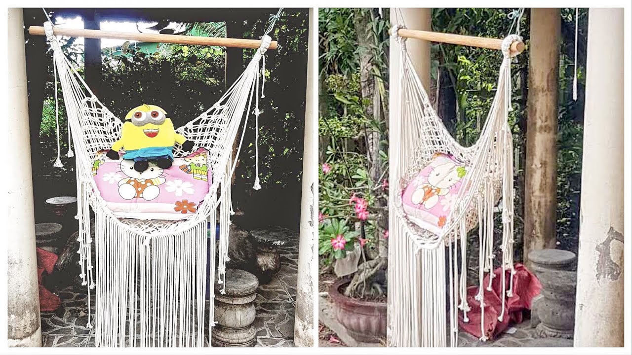 DIY How To Macrame Hammock, Macrame Swing Chair by TNARTNCRAFTS