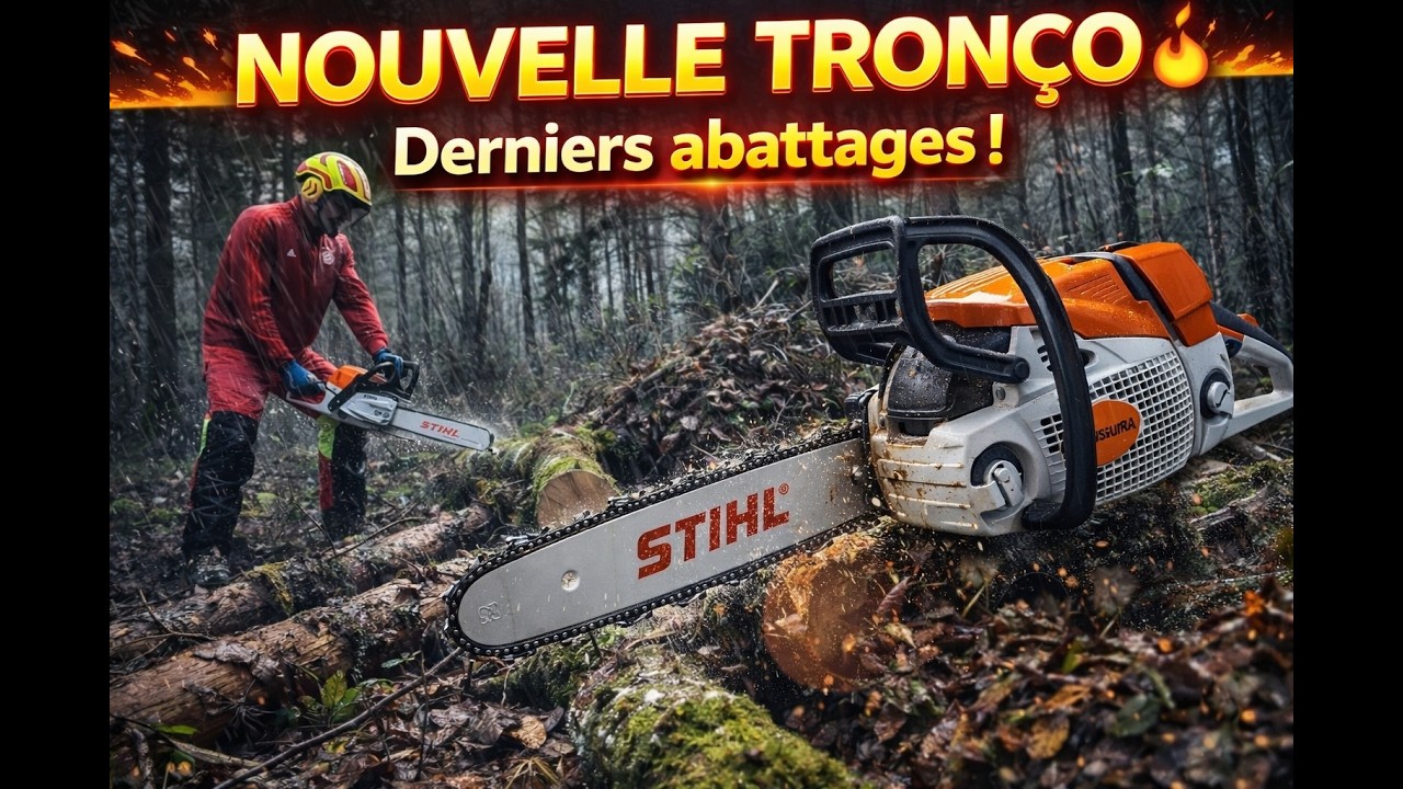 💥 Derniers abattages avec ma NOUVELLE tronçonneuse… impressionnant ! 🌳🪓🪵🪚🌲
