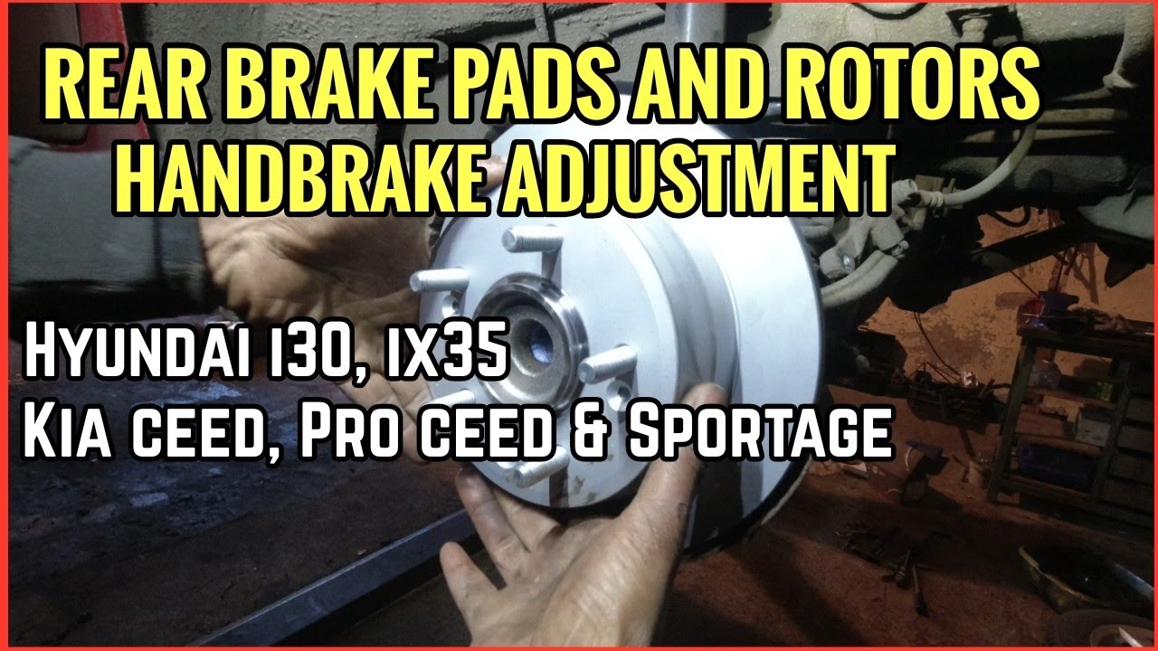 Hyundai i30 rear brake rotor and pads replacement. Hyundai i30, ix35, Kia ceed, pro creed, Sportage.