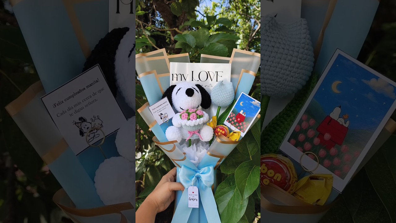Ramo de Snoopy #crochet #snoopy #snoopycrochet #ramo #ideasparael14defebrero #vendecrochet