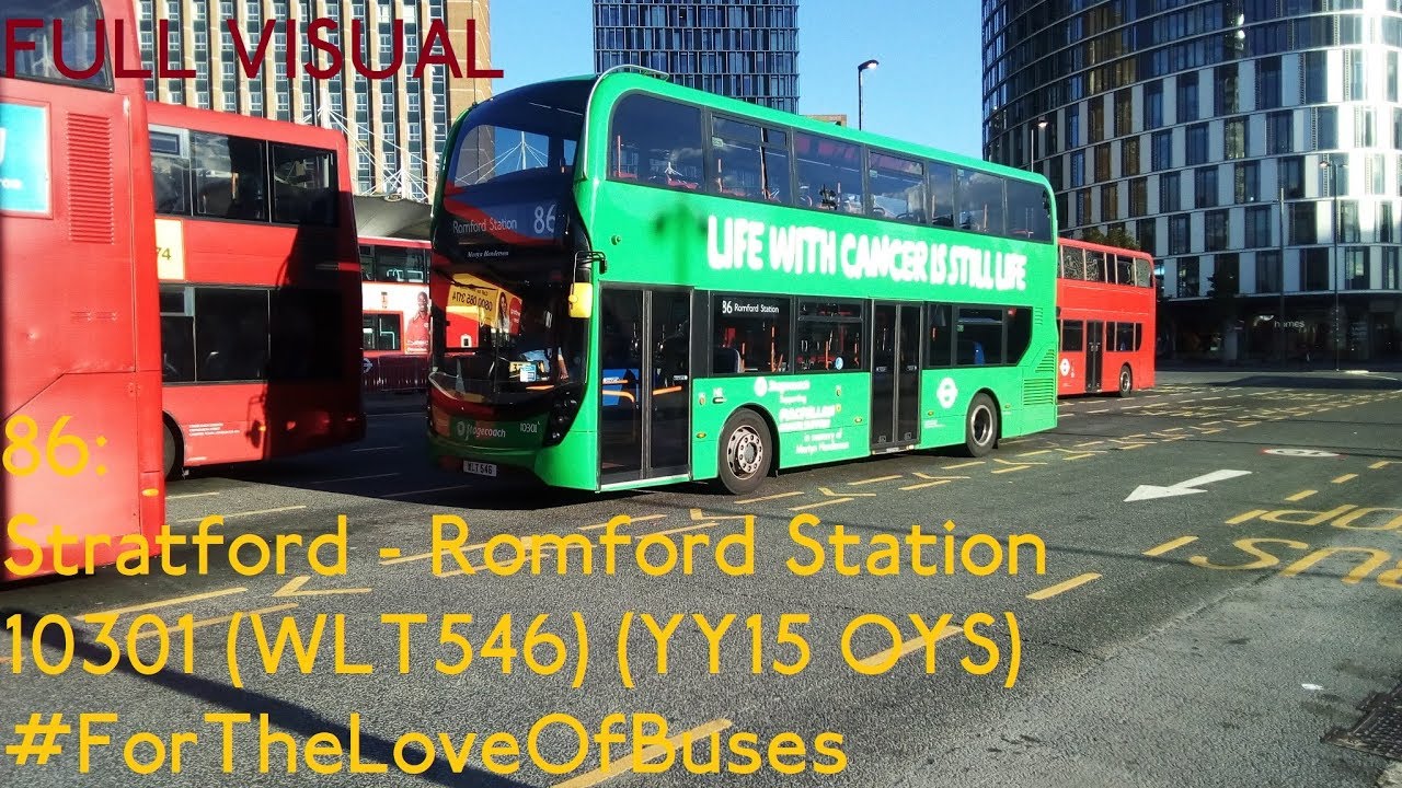 FULL ROUTE VISUAL | London Bus Route 86: Stratford To Romford Station | 10301 (WLT546)