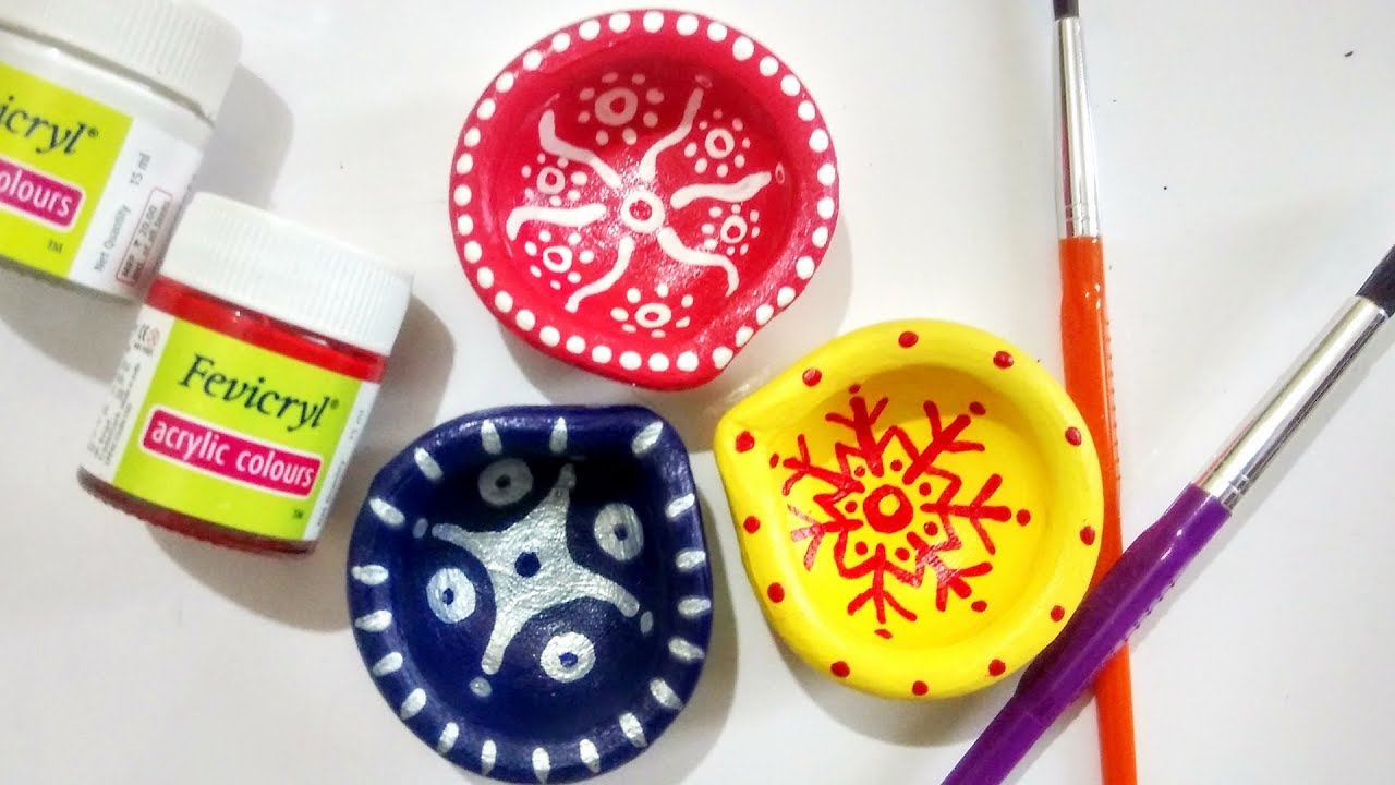 3 Easy Ways to Decorate Plain Diyas (PART -1) | Small Diya Painting Ideas | Diwali Decoration DIY