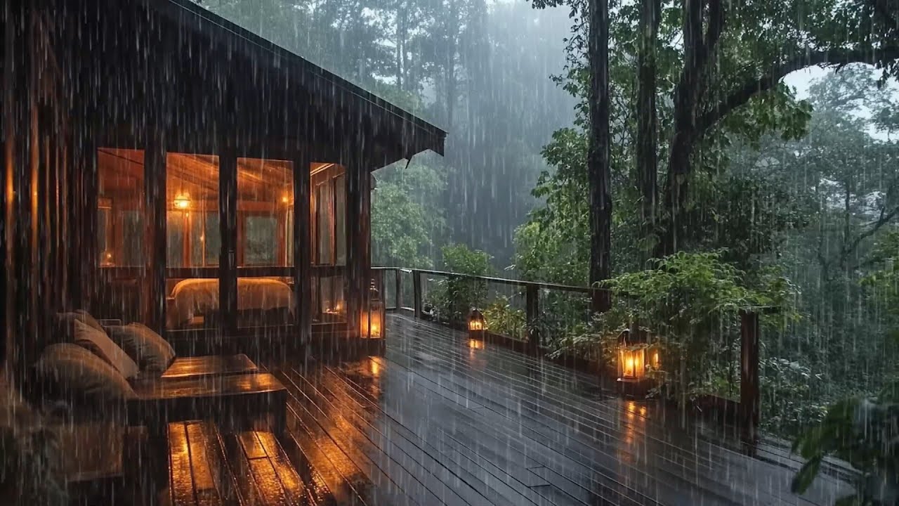 Soft Rain in the Woods 🌲🌧 | Cabin Ambience for Sleep, Relax & Meditation