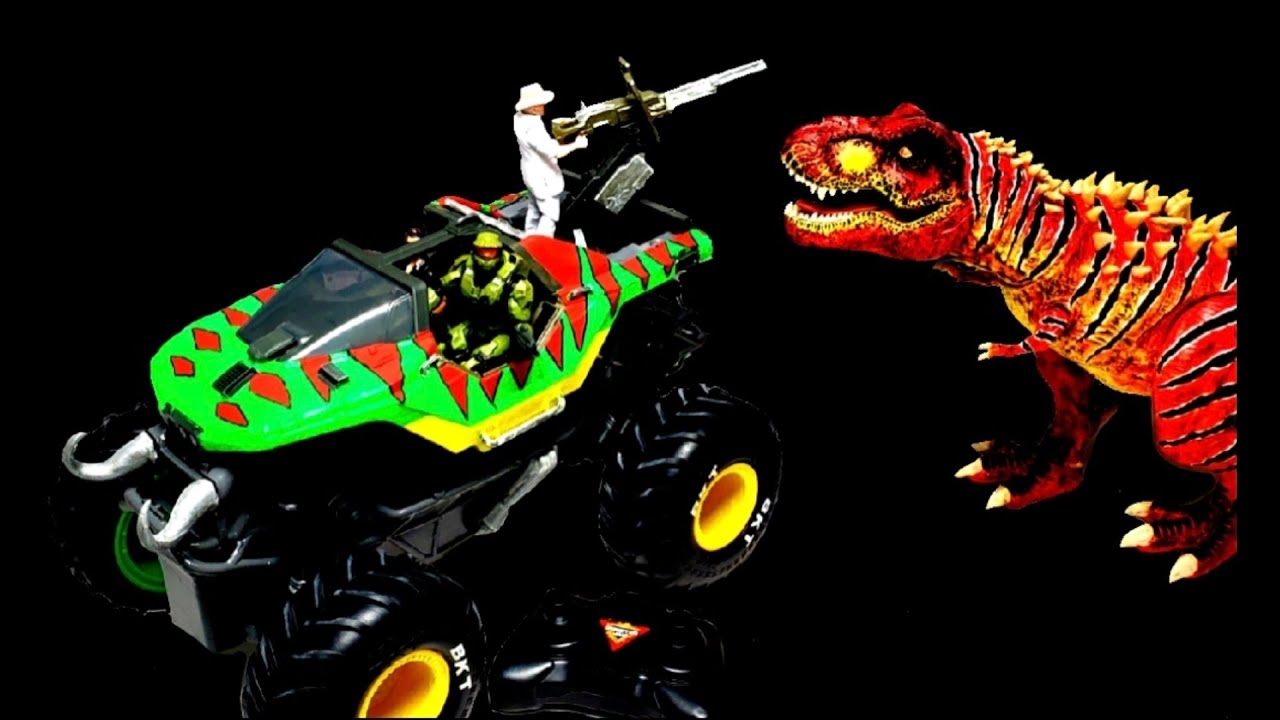 CUSTOM HALO | JURASSIC PARK | RC MONSTER TRUCK  COMBO | OB TOYS GLOW IN THE DARK HYBRID REPAINT TOY
