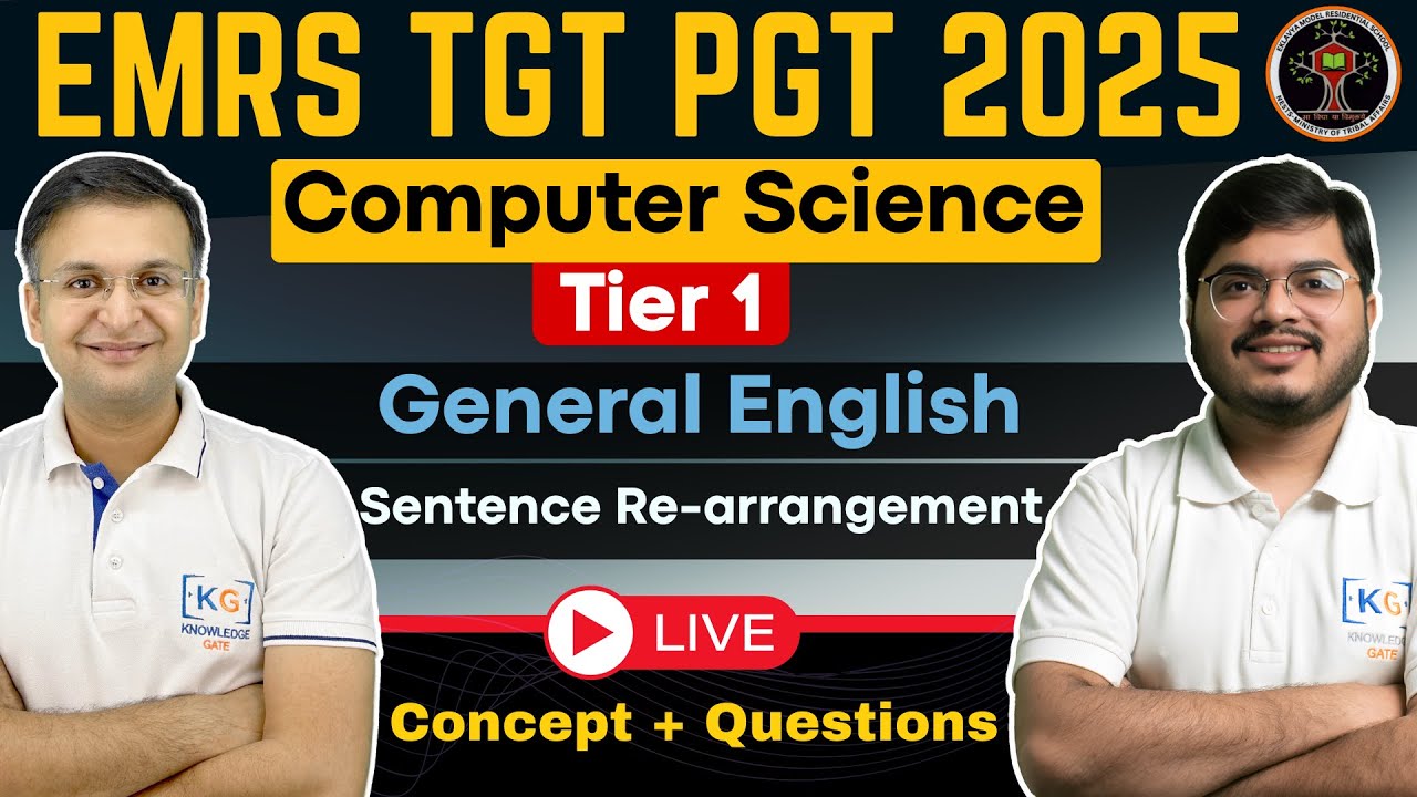 EMRS PGT TGT Tier 1 Computer Science 2025 | General English Full Preparation | Strategy & Syllabus