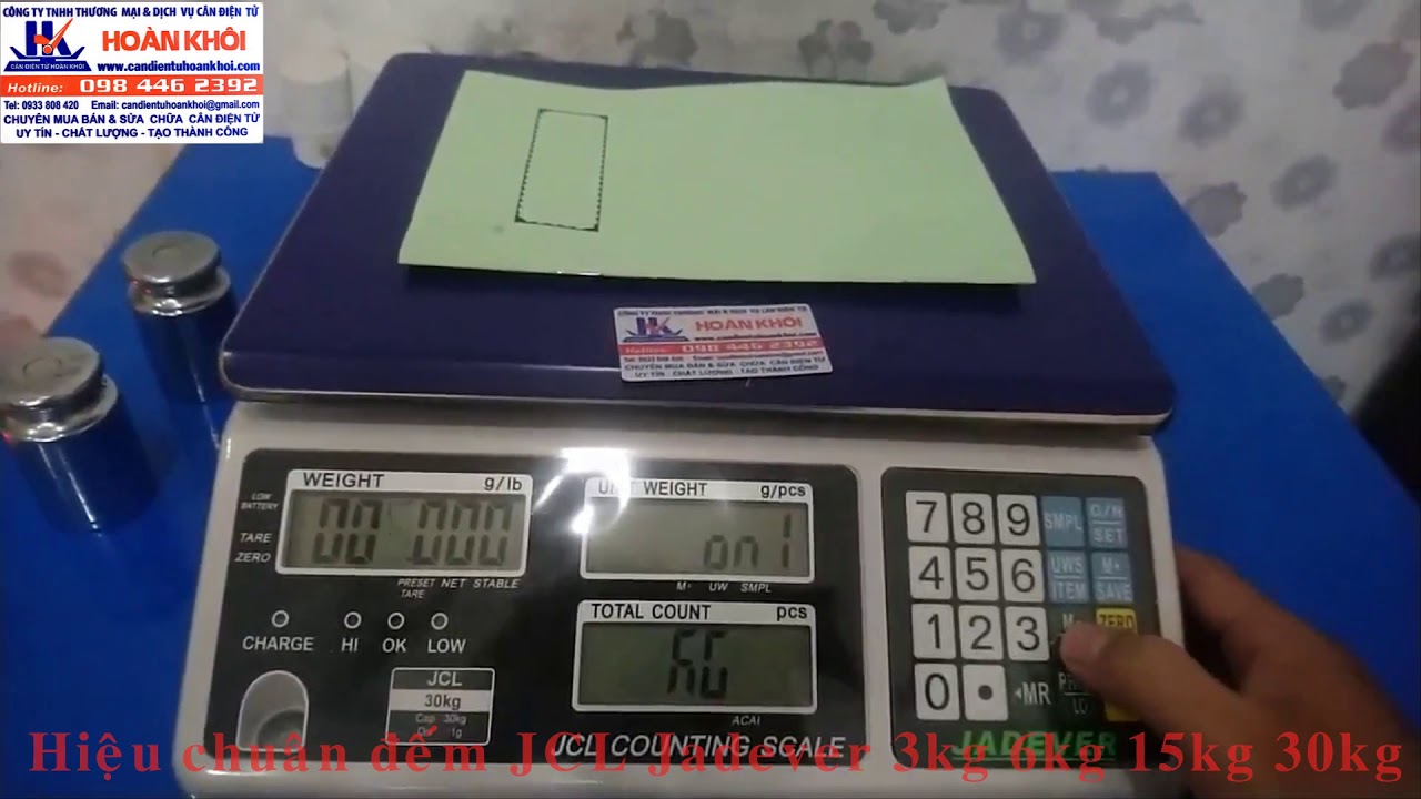 Hướng Dẫn Hiệu Chuẩn Cân Đếm Điện Tử 3kg 6kg 15kg 30kg  JCL JADEVER | #Cân Điện Tử Hoàn Khôi