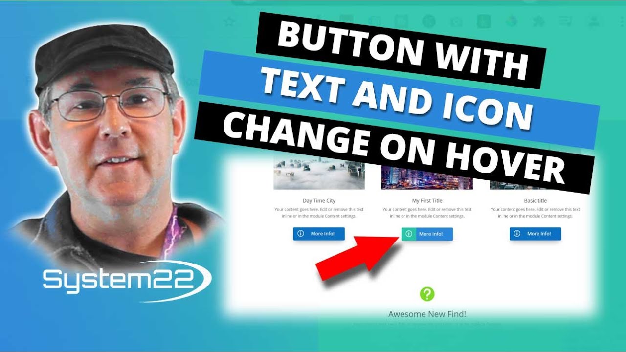 Кнопка темы Divi с текстом и значком, меняющимся при наведении 👍👍👍👍