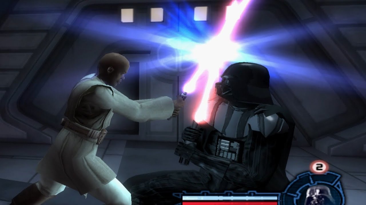Mace Windu vs Darth Vader in the Invisible Hand - Star Wars Episode III PS2 Mace WIndu Gameplay