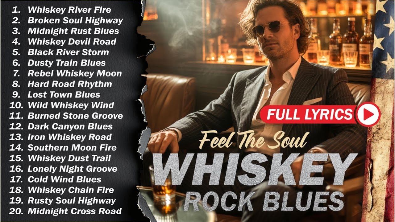 Whiskey Blues & Rock Classics 🎵 The Ultimate Blues Guitar Mix | Relaxing Night Music for Soul & Rest
