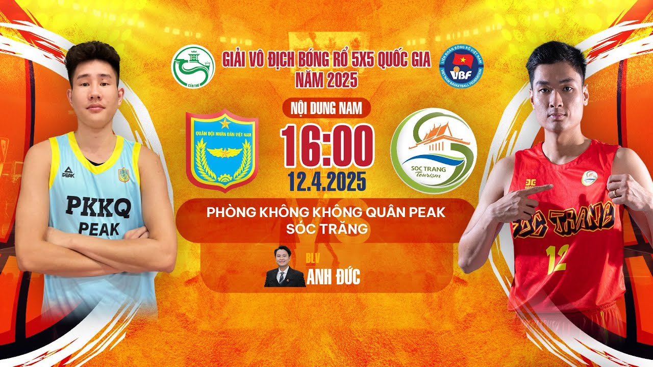 🔴 TRỰC TIẾP: Ph&ograve;ng Kh&ocirc;ng Kh&ocirc;ng Qu&acirc;n Peak - S&oacute;c Trăng | Giải V&ocirc; Địch B&oacute;ng Rổ 5x5 Quốc gia 2025