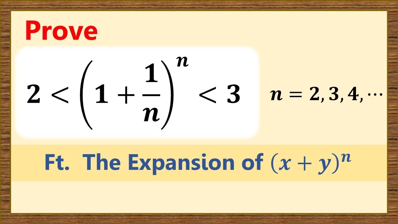 Proof of the Famous Inequality, Not by Calculus, but by the Binomial Theorem