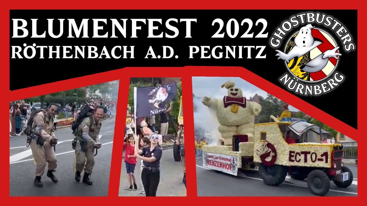 GHOSTBUSTERS NÜRNBERG am 28.08.22 auf dem Blumenumzug in Röthenbach a. d. Pegnitz