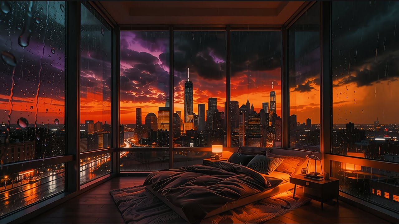 Rainy Bedroom 🌧️ 90’s Chill Hip Hop Beats to Relax, Study & Focus | Night Lofi