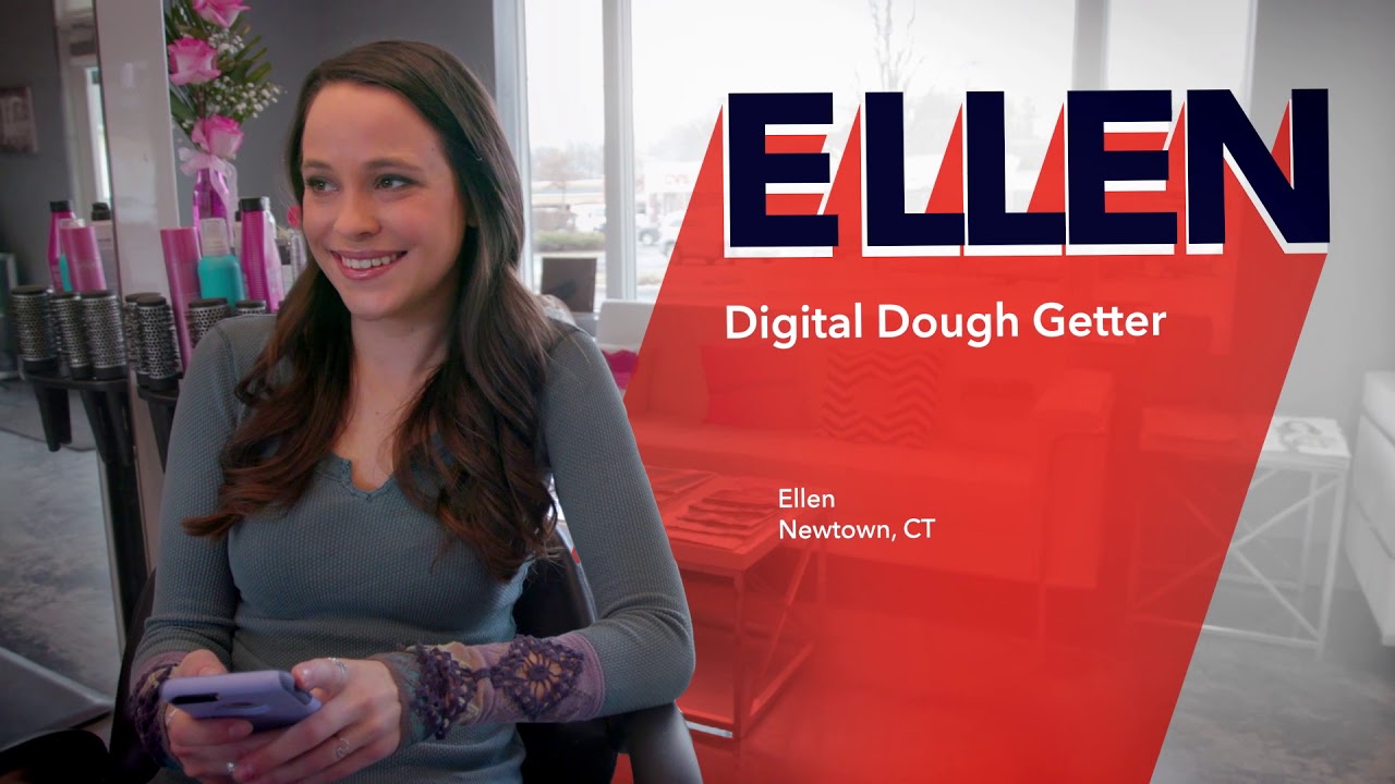 Newtown Savings Bank's mobile banking app allows Ellen to keep her finances at her fingertips