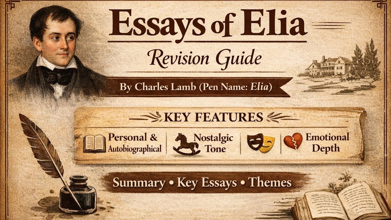 Essays of Elia by Charles Lamb in 5 minutes | Summary & Analysis | English Literature 📚