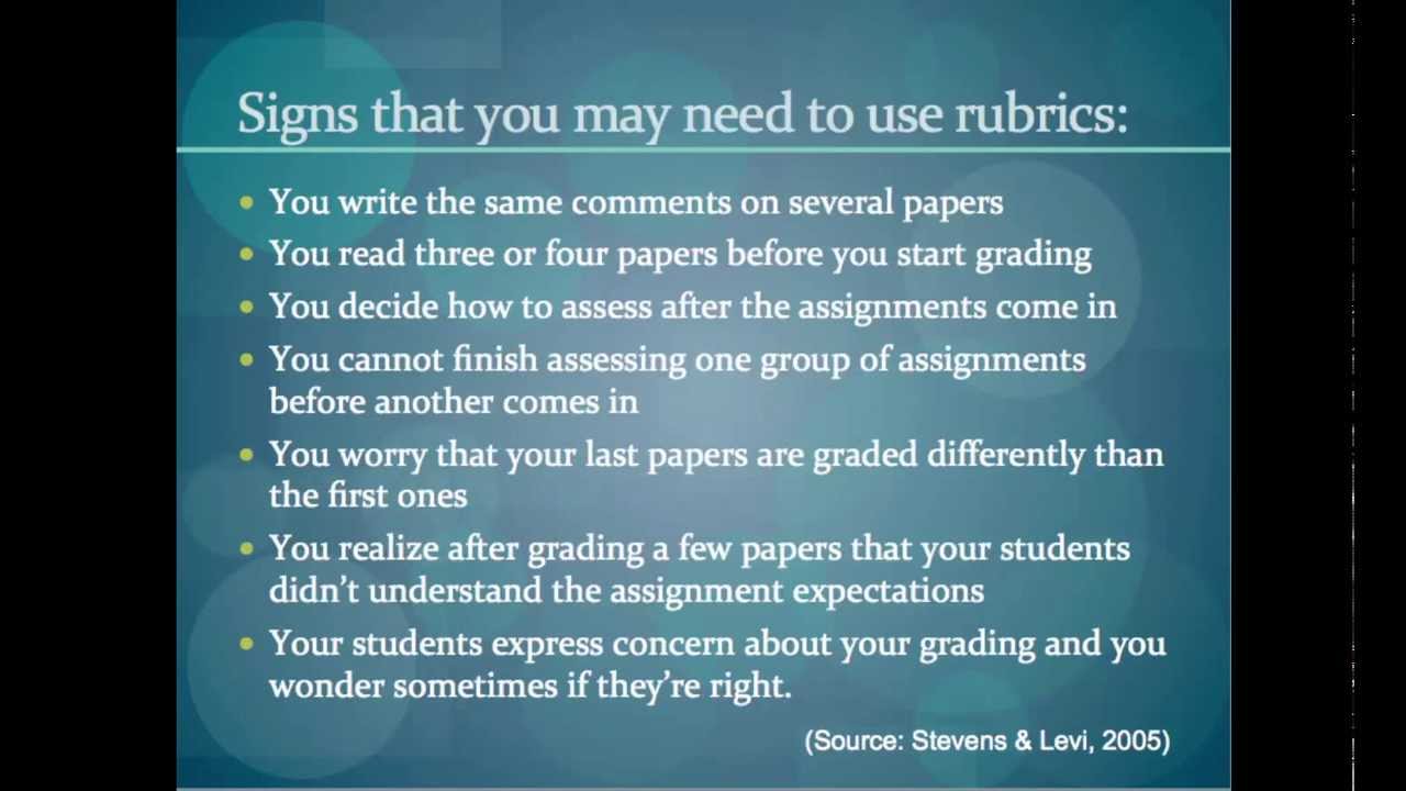 Assessment Using Rubrics