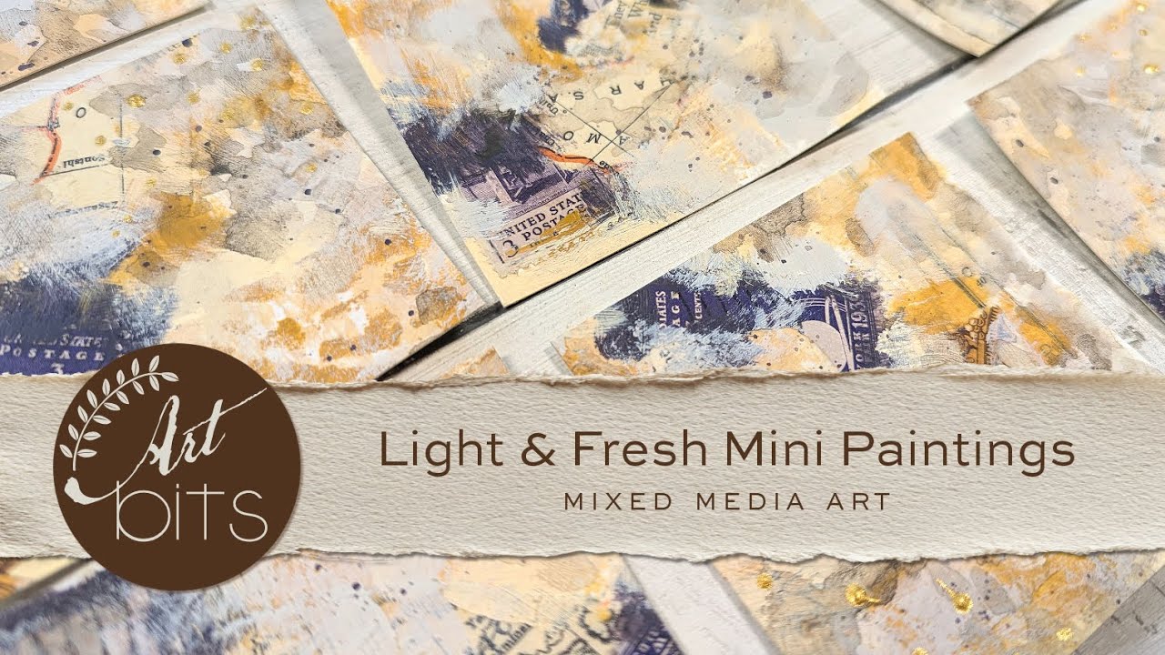 Creating 12 Light and Fresh Mini Mixed Media Abstract Paintings with My November Palette