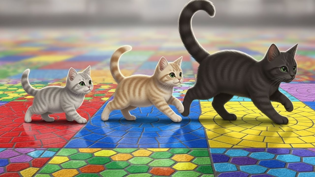 Mama Cat's Fun Day with Kittens 🌈😊 | Cute Family Story