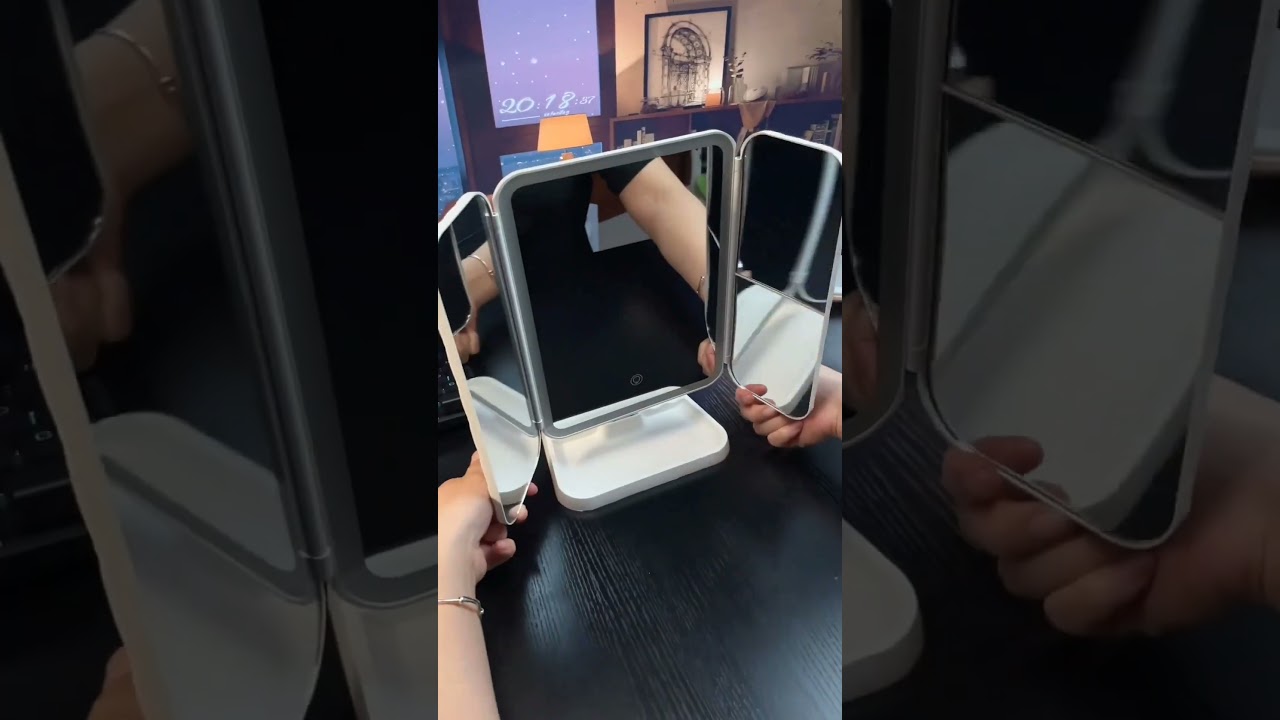 ⭐ Product Link in Comments ⭐Foldable LED Touch Screen Makeup Mirror⁠ #viral