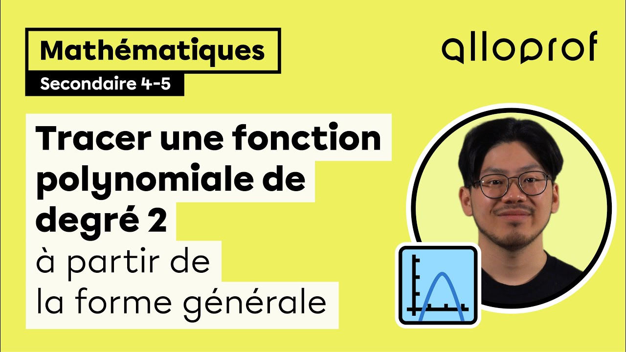 Tracer une fonction polynomiale de degré 2 à partir de la forme générale | Mathématiques | Alloprof