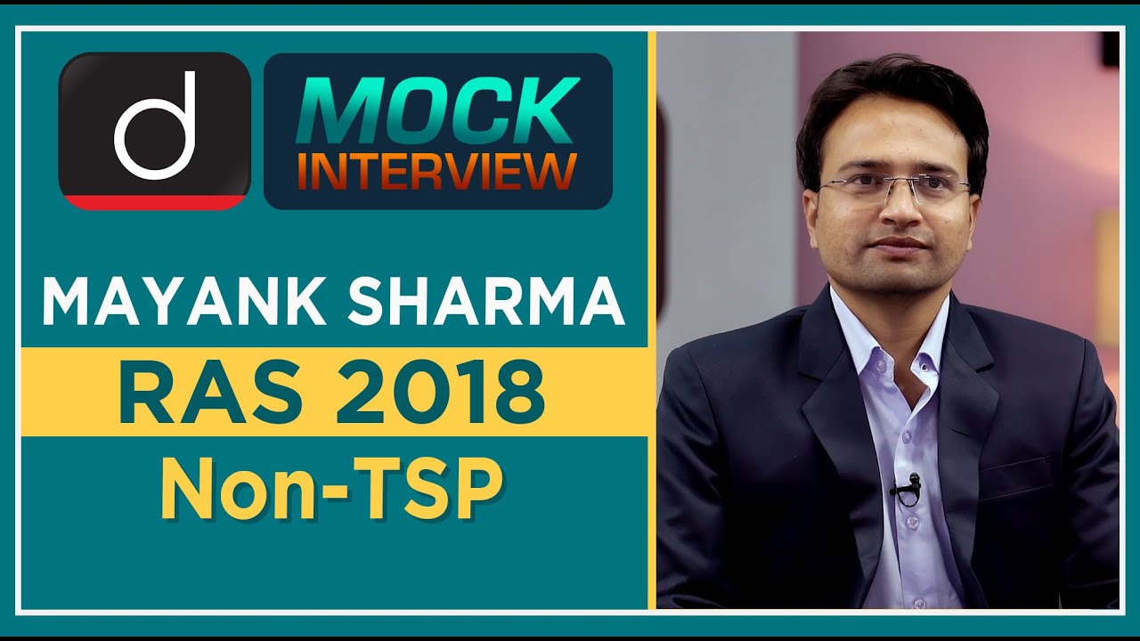 RAS Topper Mayank Sharma : Mock Interview I Drishti PCS