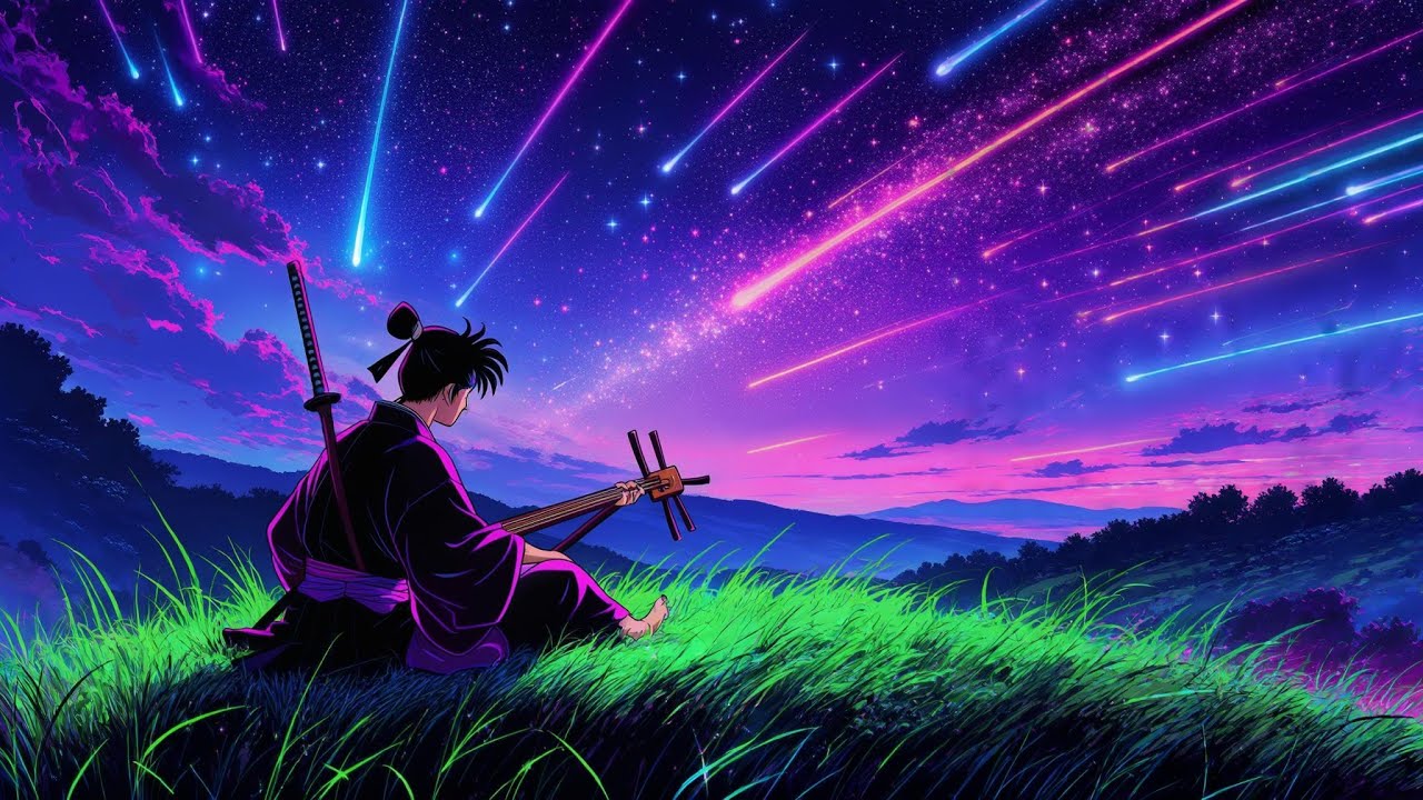 Shamisen Ronin Catches a Meteor Shower