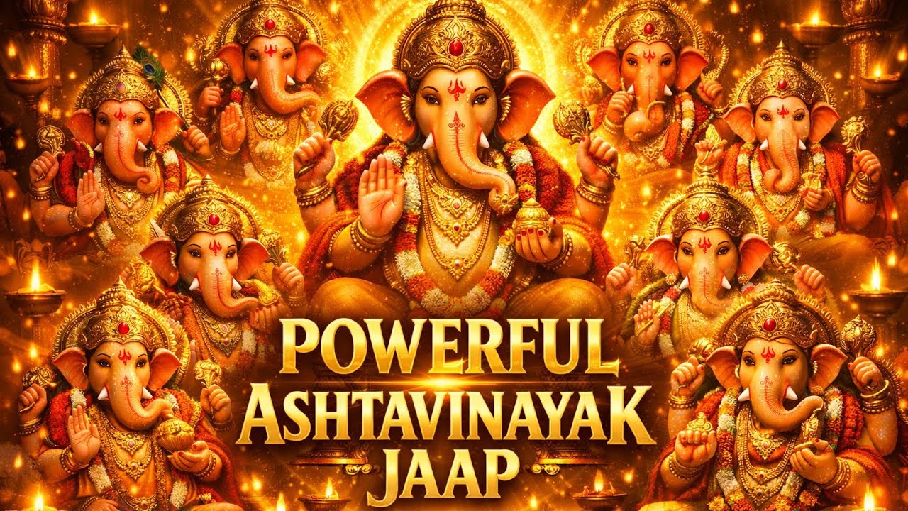 🕉️ Ashtavinayak Smaran | All 8 Ganpati Naam Jaap | Peaceful Ganesh Meditation