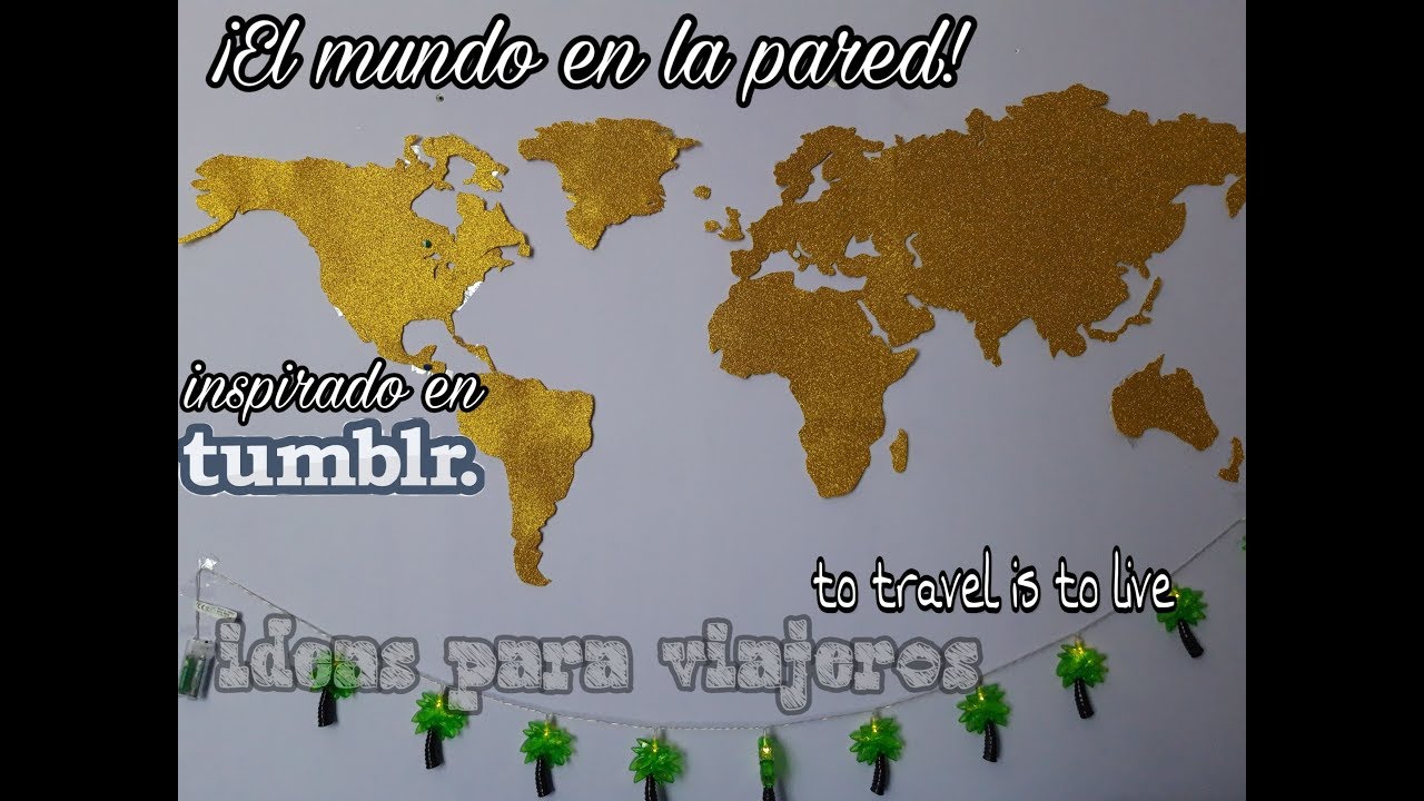 Mapamundi decoracion| mapa de corcho| ideas tumblr| ideas para viajeros|