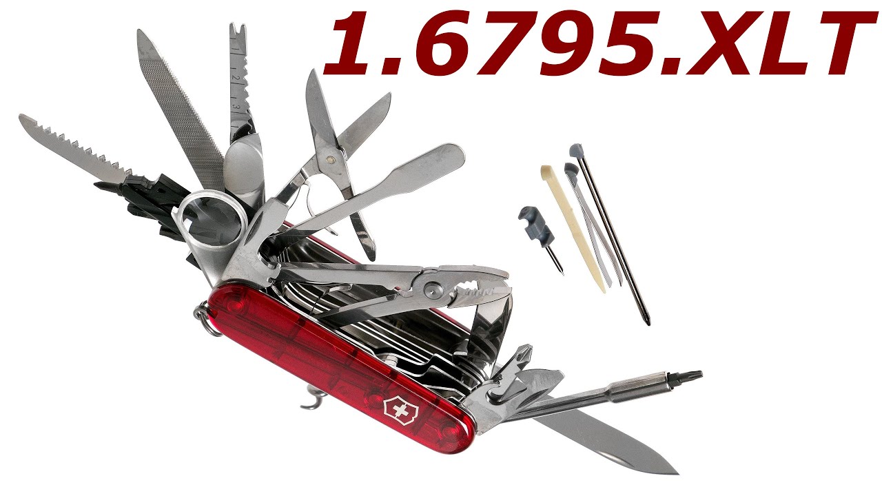 Victorinox 1.6795.XLT.  Huge Super Pocket Knife with 49 Functions unpaking, unboxing and demo.