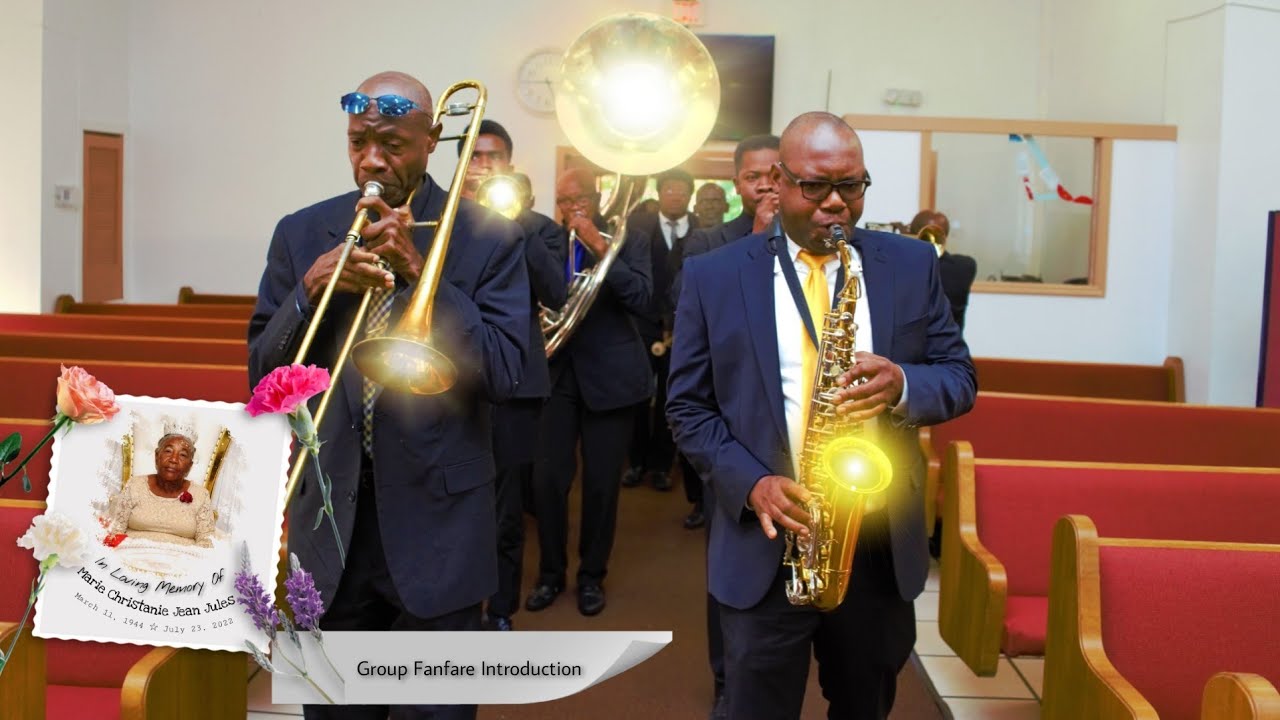 Groupe Fanfare yo ap antre anndan legliz la | Funeral Service Of Marie Christanie Jean Jules Intro