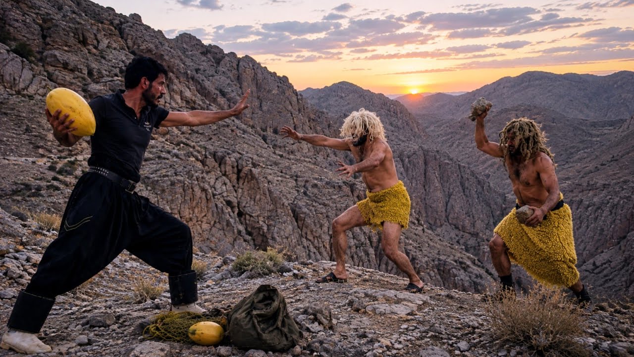 24-hour clash with a tribe of wild cave dwellers in the mountains