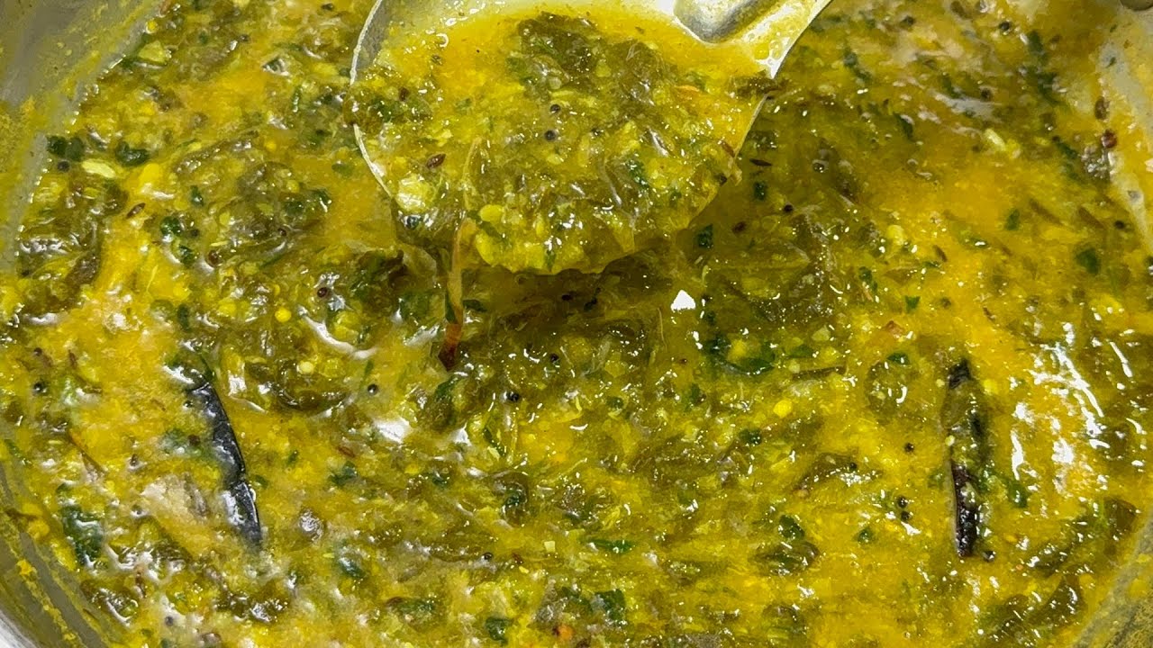 Spinach Dal with raw mango and methi leaves// పాలకూర మామిడికాయ పప్పు 