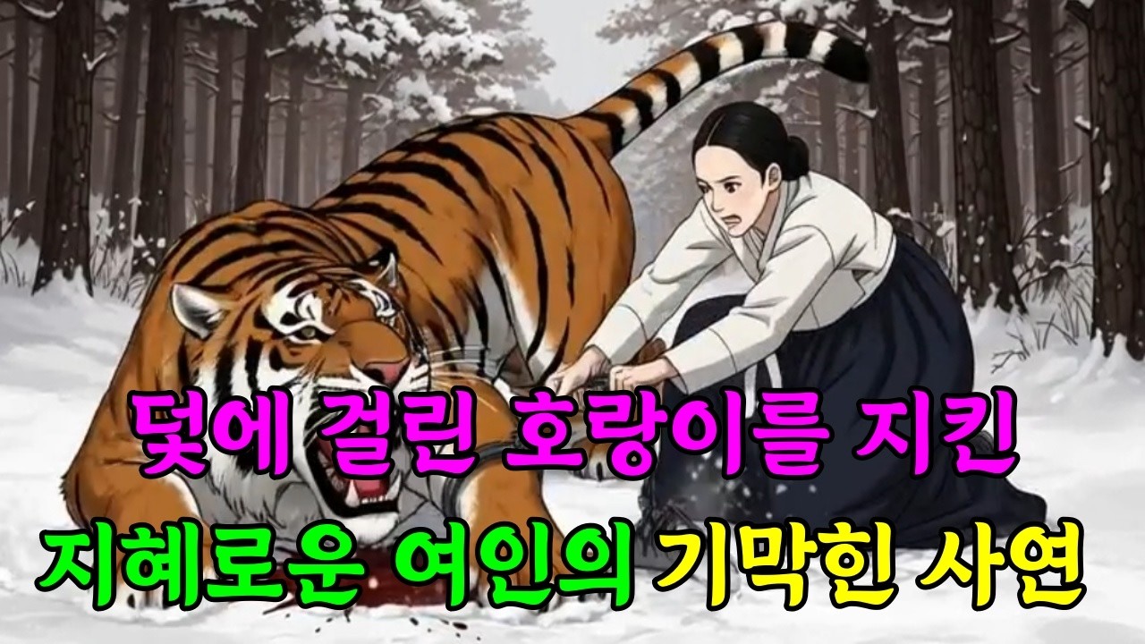 [6070야담]덫에 걸린 호랑이를 지킨지혜로운 여인의 기막힌 사연  조선야담ㅣ수면 l 야담 l 설화 l 옛날이야기 l 잠잘때듣는옛날이야기 | 호랑이이야기 | 수면동화 | 민담